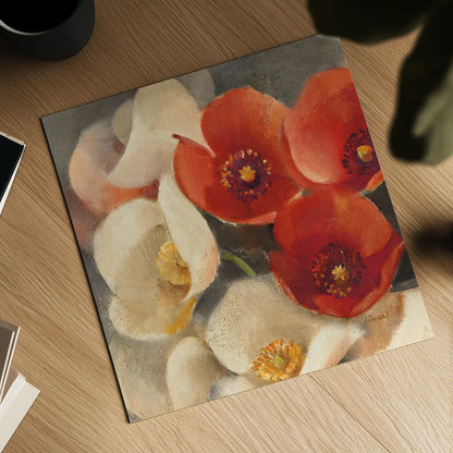 Poppies Bloom III by Albena Hristova. Shown as a detailed flat fine art print, highlighting archival giclee quality. Available as an archival giclee rolled canvas, fine art paper, or poster print. SKU 8858a.