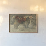 Poppies in White by Albena Hristova. shown as a paper print in a natural frame. Available as a archival giclee rolled canvas, fine art paper, or poster print. SKU 4217i.