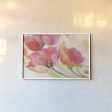 Poppies in the Breeze by Albena Hristova. shown as a paper print in a white frame. Available as a archival giclee rolled canvas, fine art paper, or poster print. SKU 58783i.