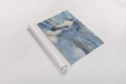 Poseidon Indigo Crop by Albena Hristova. shown as a rolled paper print. Available as archival giclee rolled canvas, fine art paper, or poster print. SKU 23850i.