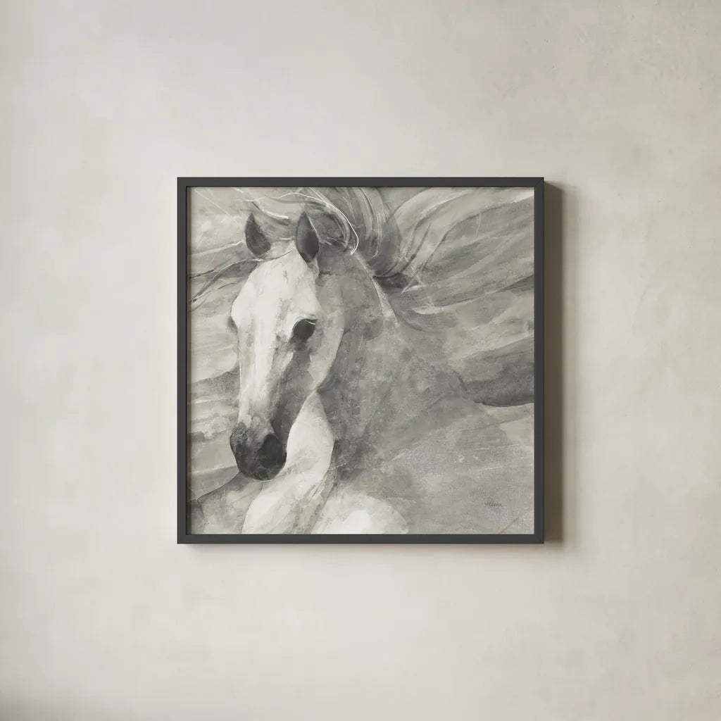 Poseidon Neutral Crop by Albena Hristova. Shown in a sleek black glass frame for a contemporary gallery look. Available as an archival giclee rolled canvas, fine art paper, or poster print. SKU 35840a.