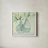 Pretty Jars by Albena Hristova. Shown in a crisp white glass frame for a clean and minimalist style. Available as an archival giclee rolled canvas, fine art paper, or poster print. SKU 53321a.