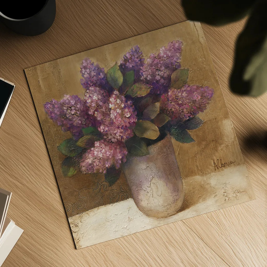 Purple Bouquet II by Albena Hristova. Shown as a detailed flat fine art print, highlighting archival giclee quality. Available as an archival giclee rolled canvas, fine art paper, or poster print. SKU 4897a.