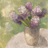 Purple Hyacinths in Vase Green by Albena Hristova. SKU 71343a. Archival Giclee Fine art print for wall decor.