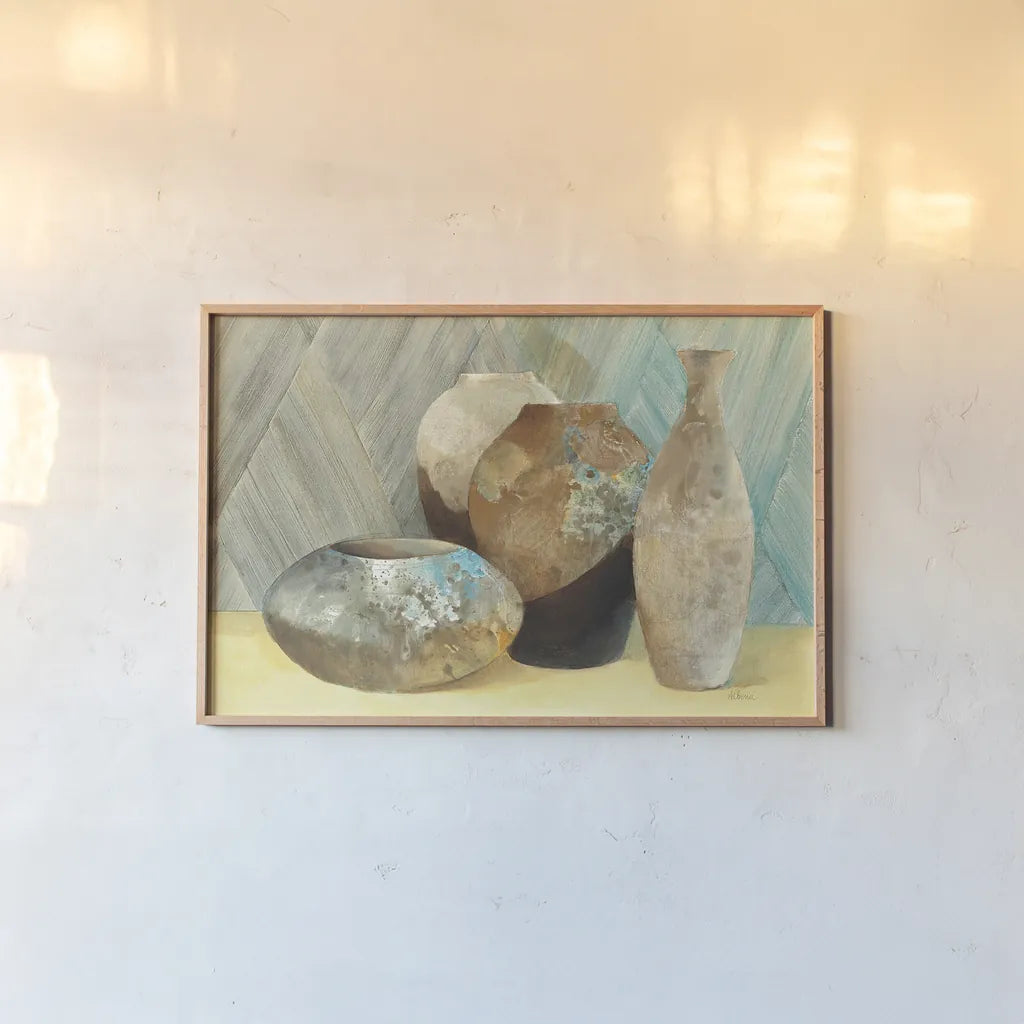 Raku Study III Crop by Albena Hristova. shown as a paper print in a natural frame. Available as a archival giclee rolled canvas, fine art paper, or poster print. SKU 10509i.