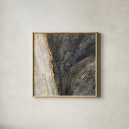 Ravine by Albena Hristova. Shown in a natural wood glass frame for a timeless modern aesthetic. Available as an archival giclee rolled canvas, fine art paper, or poster print. SKU 63825a.