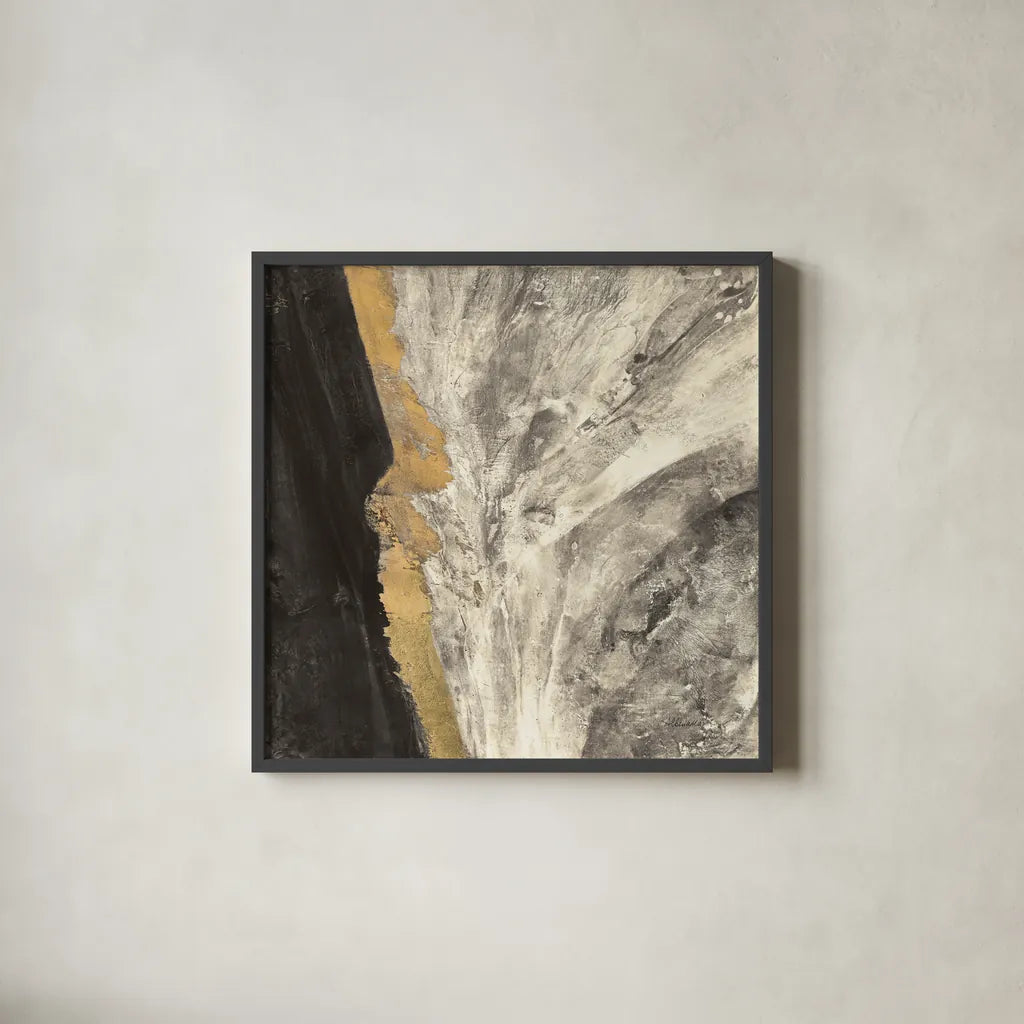 Ravine Dark by Albena Hristova. Shown in a sleek black glass frame for a contemporary gallery look. Available as an archival giclee rolled canvas, fine art paper, or poster print. SKU 67602a.
