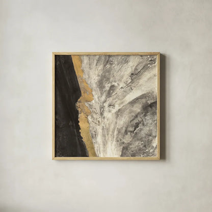 Ravine Dark by Albena Hristova. Shown in a natural wood glass frame for a timeless modern aesthetic. Available as an archival giclee rolled canvas, fine art paper, or poster print. SKU 67602a.