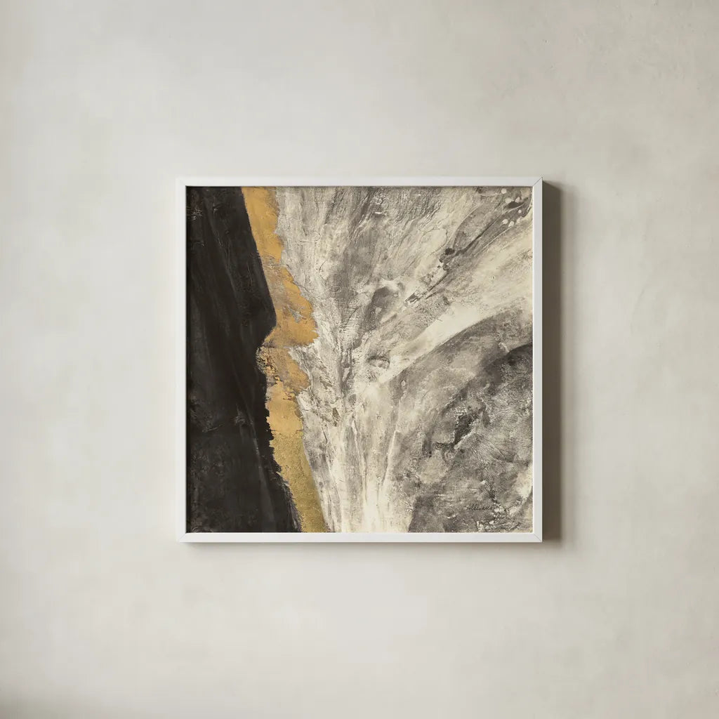 Ravine Dark by Albena Hristova. Shown in a crisp white glass frame for a clean and minimalist style. Available as an archival giclee rolled canvas, fine art paper, or poster print. SKU 67602a.
