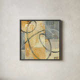 Ribbon Dance I Autumn by Albena Hristova. Shown in a sleek black glass frame for a contemporary gallery look. Available as an archival giclee rolled canvas, fine art paper, or poster print. SKU 78333a.