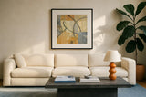 Ribbon Dance II Autumn by Albena Hristova. Displayed in a glass frame with matte in a clean modern living room. Available as an archival giclee rolled canvas, fine art paper, or poster print. SKU 78334a.