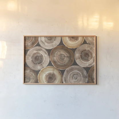 Rings of Life I by Albena Hristova. shown as a paper print in a natural frame. Available as a archival giclee rolled canvas, fine art paper, or poster print. SKU 48465i.