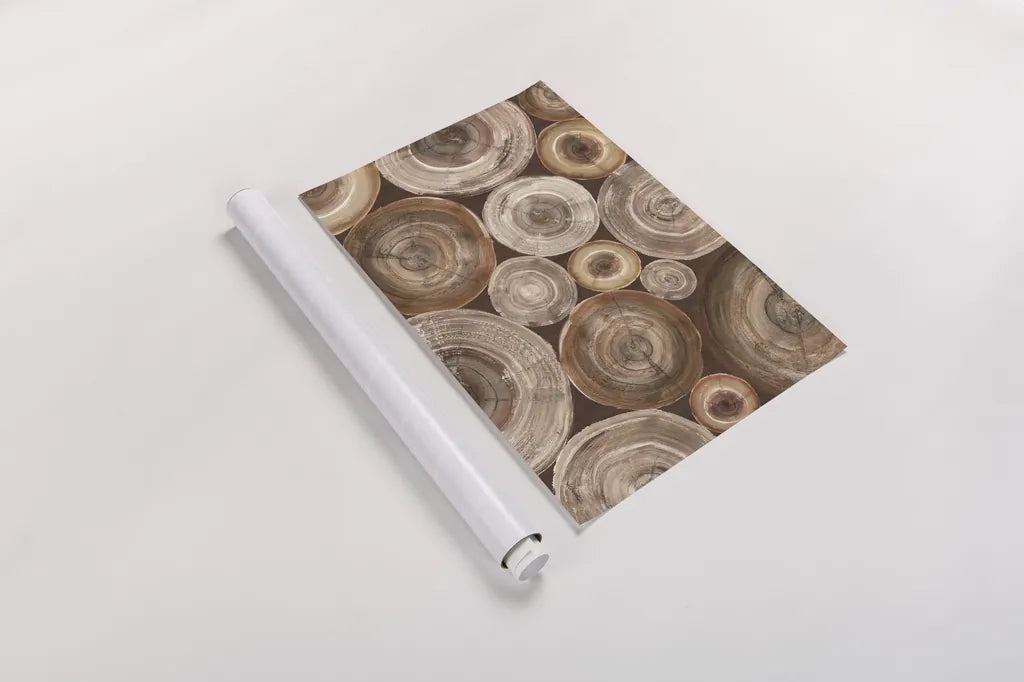 Rings of Life II Brown by Albena Hristova. shown as a rolled paper print. Available as archival giclee rolled canvas, fine art paper, or poster print. SKU 48468i.