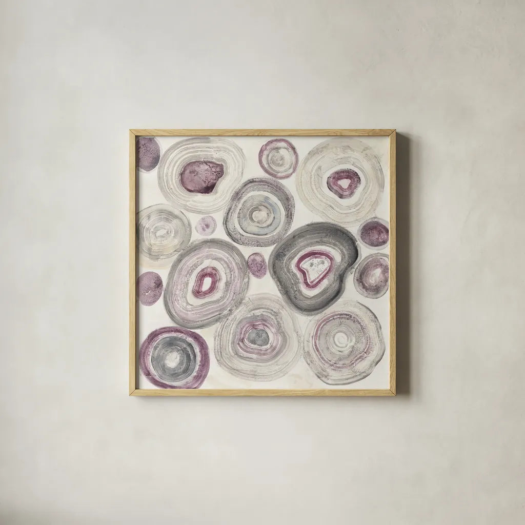 Rings of Power by Albena Hristova. Shown in a natural wood glass frame for a timeless modern aesthetic. Available as an archival giclee rolled canvas, fine art paper, or poster print. SKU 33942a.
