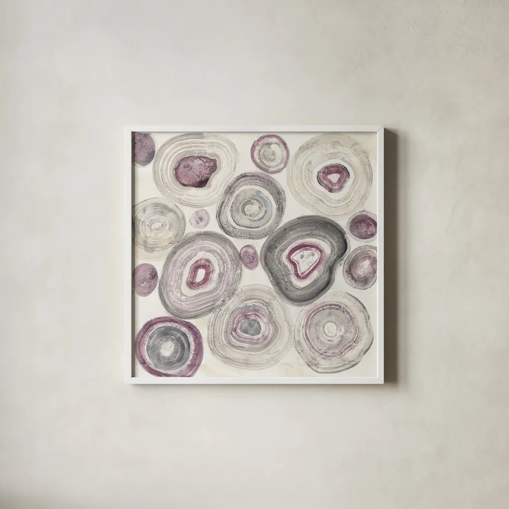 Rings of Power by Albena Hristova. Shown in a crisp white glass frame for a clean and minimalist style. Available as an archival giclee rolled canvas, fine art paper, or poster print. SKU 33942a.