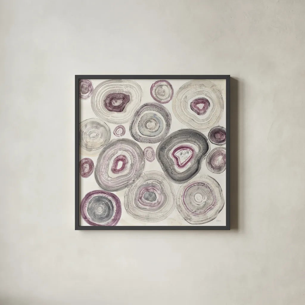 Rings of Power v2 by Albena Hristova. Shown in a sleek black glass frame for a contemporary gallery look. Available as an archival giclee rolled canvas, fine art paper, or poster print. SKU 34498a.