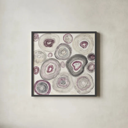 Rings of Power v2 by Albena Hristova. Shown in a sleek black glass frame for a contemporary gallery look. Available as an archival giclee rolled canvas, fine art paper, or poster print. SKU 34498a.