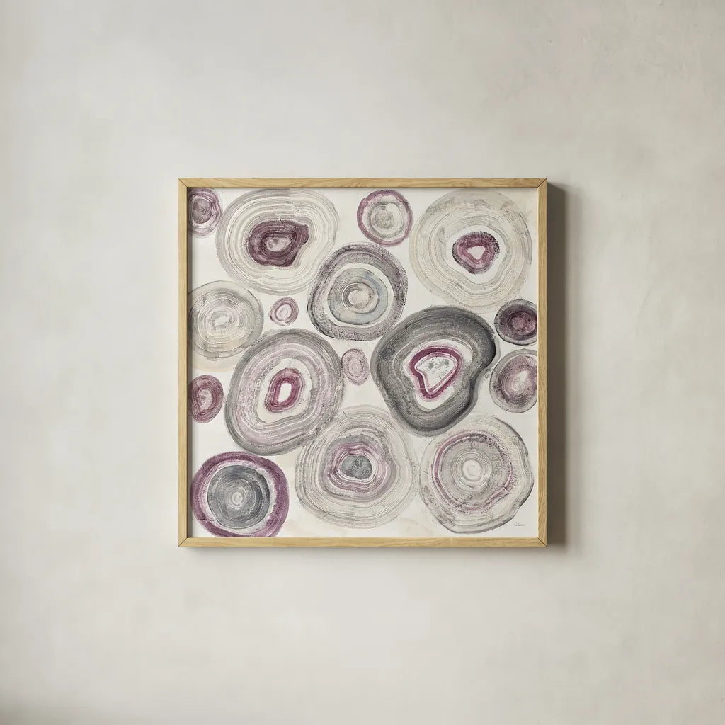 Rings of Power v2 by Albena Hristova. Shown in a natural wood glass frame for a timeless modern aesthetic. Available as an archival giclee rolled canvas, fine art paper, or poster print. SKU 34498a.