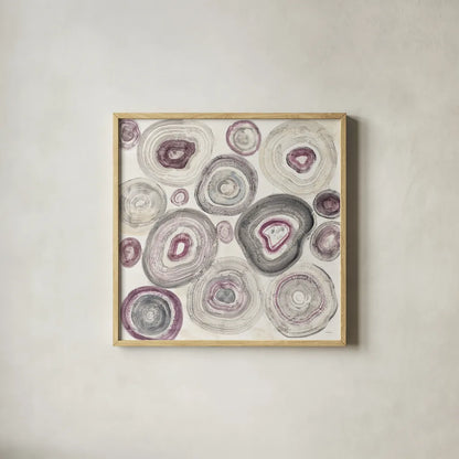 Rings of Power v2 by Albena Hristova. Shown in a natural wood glass frame for a timeless modern aesthetic. Available as an archival giclee rolled canvas, fine art paper, or poster print. SKU 34498a.