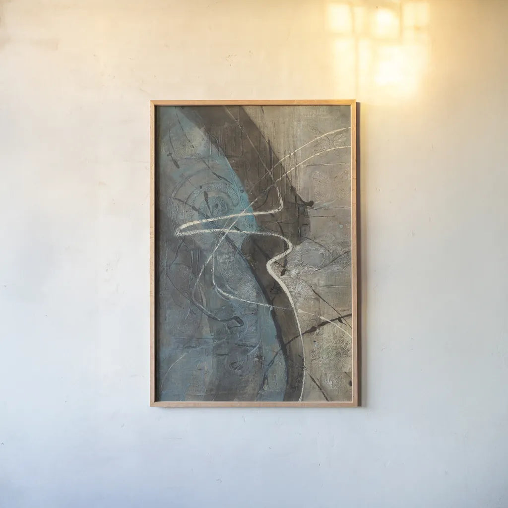 Ripple Effect by Albena Hristova. shown as a paper print in a natural frame. Available as a archival giclee rolled canvas, fine art paper, or poster print. SKU 64628h.