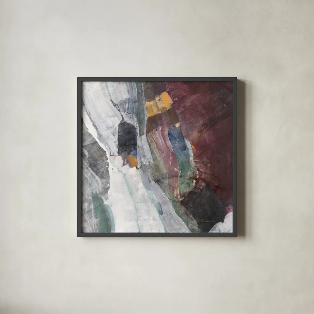 Rocky Ravine by Albena Hristova. Shown in a sleek black glass frame for a contemporary gallery look. Available as an archival giclee rolled canvas, fine art paper, or poster print. SKU 73653a.