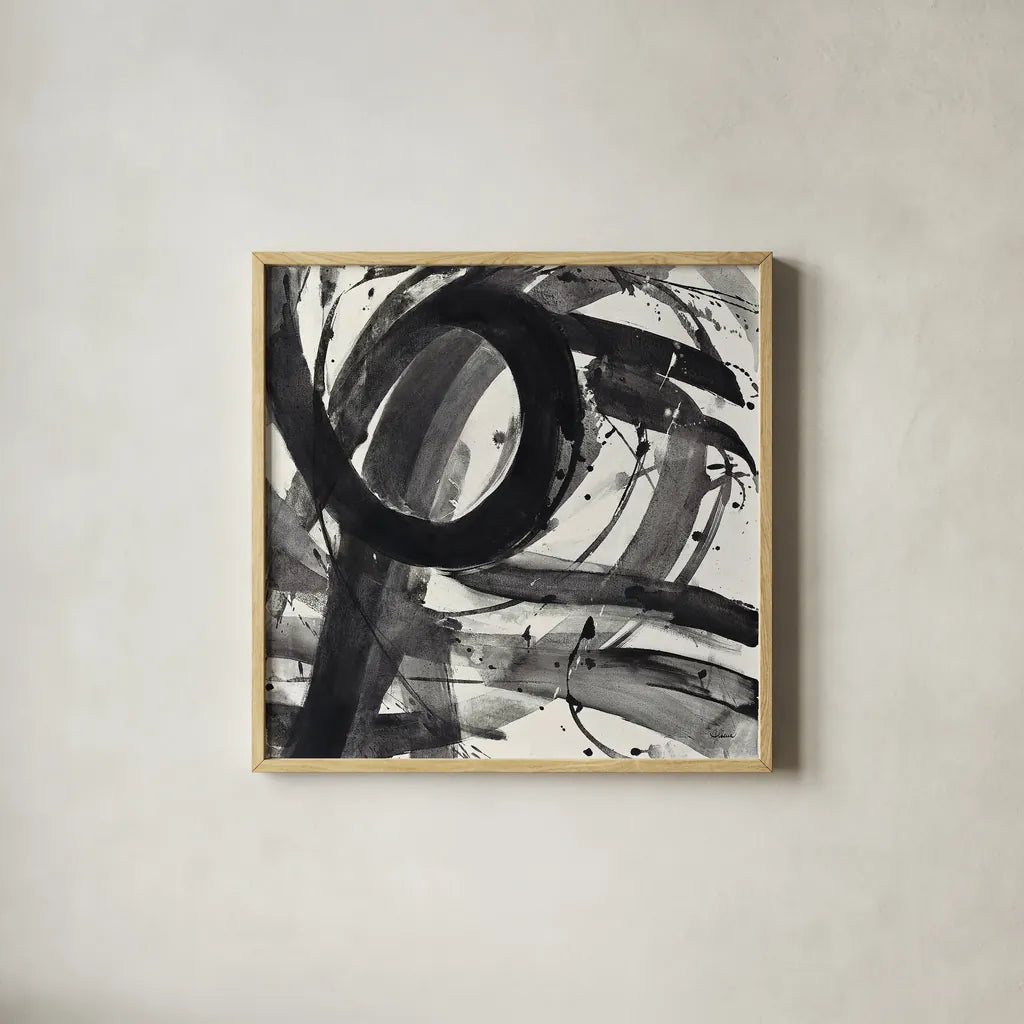 Roller Coaster II on White by Albena Hristova. Shown in a natural wood glass frame for a timeless modern aesthetic. Available as an archival giclee rolled canvas, fine art paper, or poster print. SKU 21907a.