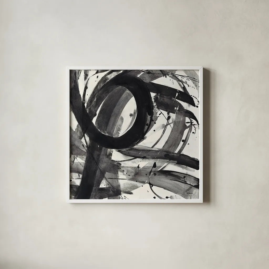 Roller Coaster II on White by Albena Hristova. Shown in a crisp white glass frame for a clean and minimalist style. Available as an archival giclee rolled canvas, fine art paper, or poster print. SKU 21907a.