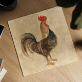 Rooster III by Albena Hristova. Shown as a detailed flat fine art print, highlighting archival giclee quality. Available as an archival giclee rolled canvas, fine art paper, or poster print. SKU 54429a.