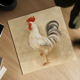 Rooster IV by Albena Hristova. Shown as a detailed flat fine art print, highlighting archival giclee quality. Available as an archival giclee rolled canvas, fine art paper, or poster print. SKU 54430a.