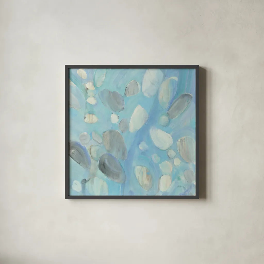 Running Water by Albena Hristova. Shown in a sleek black glass frame for a contemporary gallery look. Available as an archival giclee rolled canvas, fine art paper, or poster print. SKU 46912a.