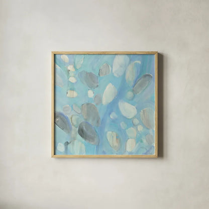 Running Water by Albena Hristova. Shown in a natural wood glass frame for a timeless modern aesthetic. Available as an archival giclee rolled canvas, fine art paper, or poster print. SKU 46912a.