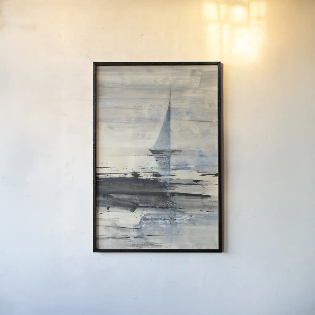 Sailing by Albena Hristova. shown as a paper print in a black flame. Available as a archival giclee rolled canvas, fine art paper, or poster print. SKU 35191h.