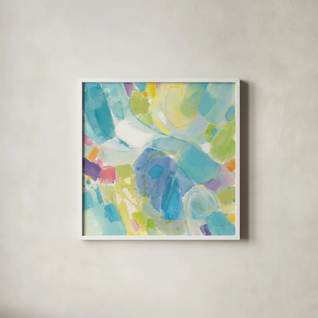 Sea Glass by Albena Hristova. Shown in a crisp white glass frame for a clean and minimalist style. Available as an archival giclee rolled canvas, fine art paper, or poster print. SKU 66039a.