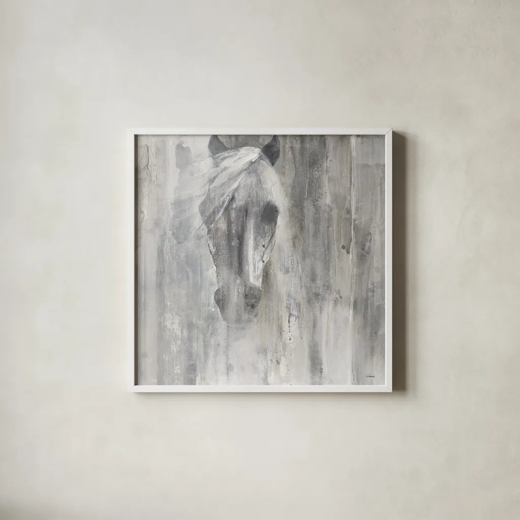 Shadow Gray by Albena Hristova. Shown in a crisp white glass frame for a clean and minimalist style. Available as an archival giclee rolled canvas, fine art paper, or poster print. SKU 33616a.