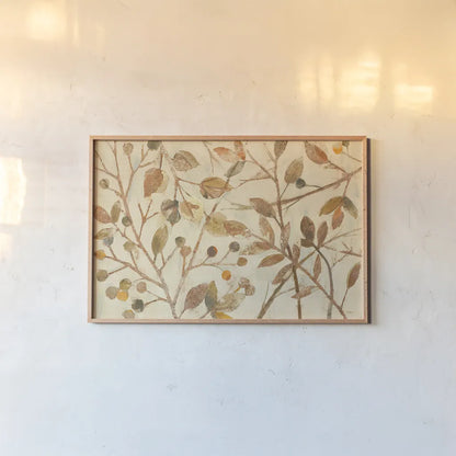 Shimmering I Neutral by Albena Hristova. shown as a paper print in a natural frame. Available as a archival giclee rolled canvas, fine art paper, or poster print. SKU 22190i.