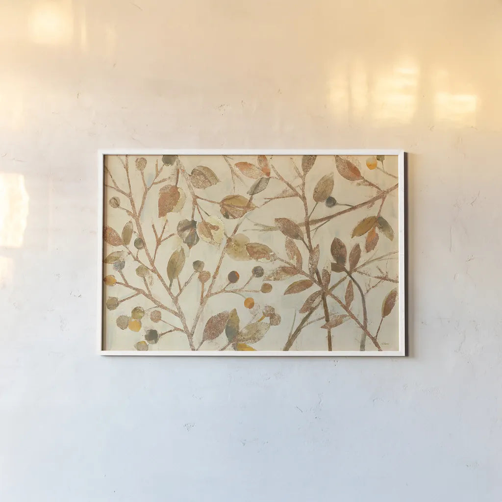 Shimmering I Neutral by Albena Hristova. shown as a paper print in a white frame. Available as a archival giclee rolled canvas, fine art paper, or poster print. SKU 22190i.