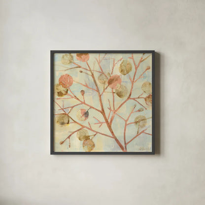 Shimmering II by Albena Hristova. Shown in a sleek black glass frame for a contemporary gallery look. Available as an archival giclee rolled canvas, fine art paper, or poster print. SKU 22188a.