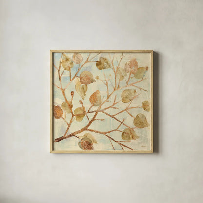 Shimmering III by Albena Hristova. Shown in a natural wood glass frame for a timeless modern aesthetic. Available as an archival giclee rolled canvas, fine art paper, or poster print. SKU 22189a.