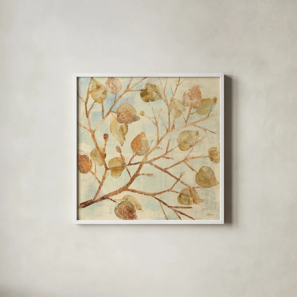 Shimmering III by Albena Hristova. Shown in a crisp white glass frame for a clean and minimalist style. Available as an archival giclee rolled canvas, fine art paper, or poster print. SKU 22189a.