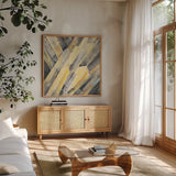 Shoot for the Stars by Albena Hristova. Shown in a natural wood frame in a cozy modern living room. Available as an archival giclee rolled canvas, fine art paper, or poster print. SKU 31268a.