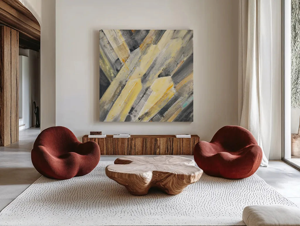 Shoot for the Stars by Albena Hristova. Shown as extra-large giant wall art in a modern living room. Available as an archival giclee rolled canvas, fine art paper, or poster print. SKU 31268a.