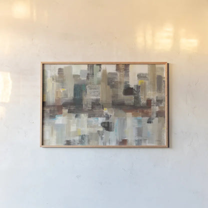 Sidewalks by Albena Hristova. shown as a paper print in a natural frame. Available as a archival giclee rolled canvas, fine art paper, or poster print. SKU 55506i.