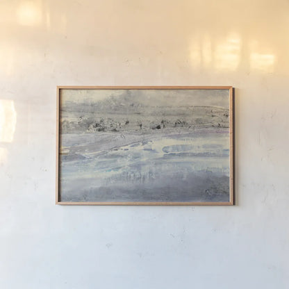 Silver Horizon by Albena Hristova. shown as a paper print in a natural frame. Available as a archival giclee rolled canvas, fine art paper, or poster print. SKU 32505i.