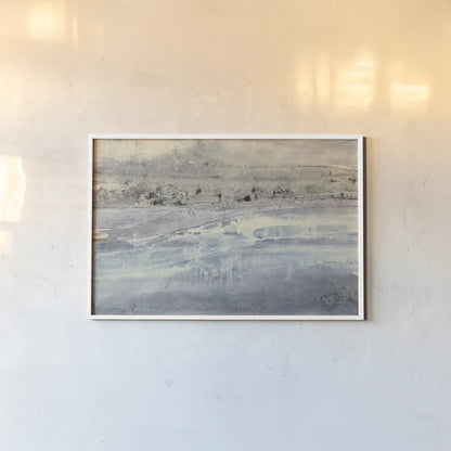 Silver Horizon by Albena Hristova. shown as a paper print in a white frame. Available as a archival giclee rolled canvas, fine art paper, or poster print. SKU 32505i.