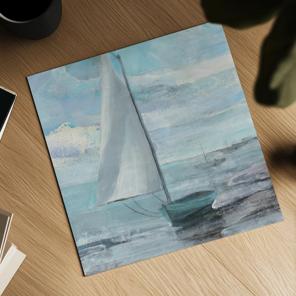 Silver Sail by Albena Hristova. Shown as a detailed flat fine art print, highlighting archival giclee quality. Available as an archival giclee rolled canvas, fine art paper, or poster print. SKU 58784a.