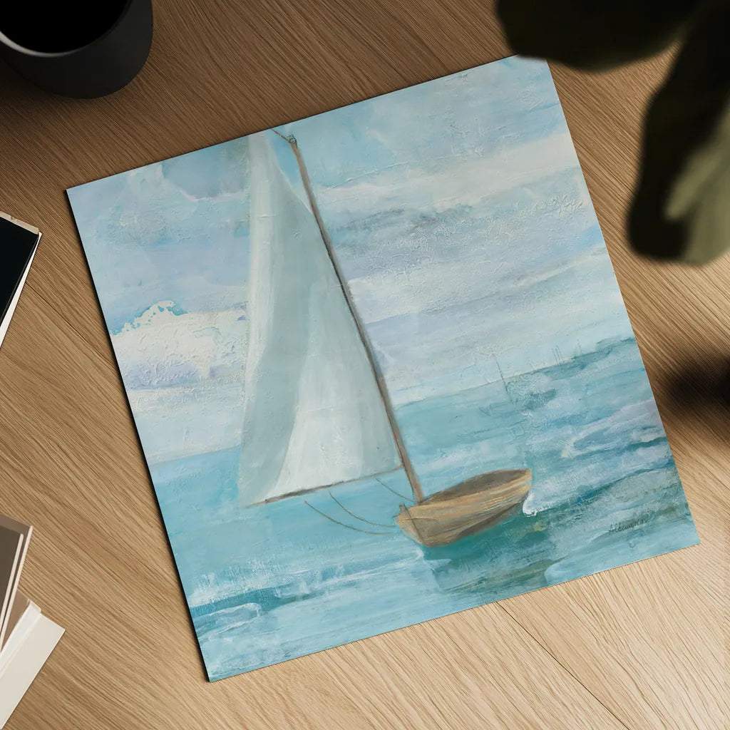 Silver Sail Bright by Albena Hristova. Shown as a detailed flat fine art print, highlighting archival giclee quality. Available as an archival giclee rolled canvas, fine art paper, or poster print. SKU 61554a.