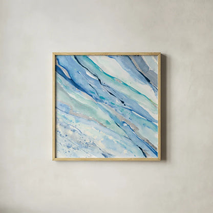 Silver Spring I by Albena Hristova. Shown in a natural wood glass frame for a timeless modern aesthetic. Available as an archival giclee rolled canvas, fine art paper, or poster print. SKU 43028a.