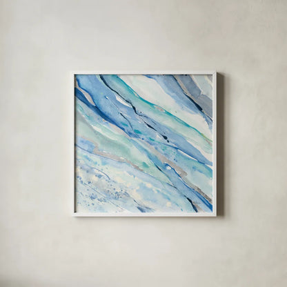 Silver Spring I by Albena Hristova. Shown in a crisp white glass frame for a clean and minimalist style. Available as an archival giclee rolled canvas, fine art paper, or poster print. SKU 43028a.