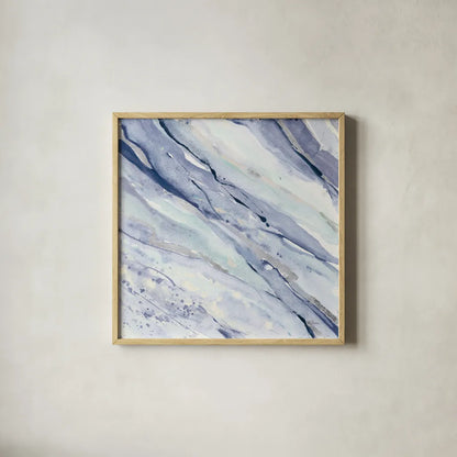 Silver Springs I Cool by Albena Hristova. Shown in a natural wood glass frame for a timeless modern aesthetic. Available as an archival giclee rolled canvas, fine art paper, or poster print. SKU 56959a.