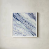 Silver Springs I Cool by Albena Hristova. Shown in a crisp white glass frame for a clean and minimalist style. Available as an archival giclee rolled canvas, fine art paper, or poster print. SKU 56959a.